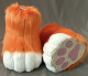 Cartoon Fursuit Orange Paw Gloves - Fun and Comfortable Animal Costume Accessories